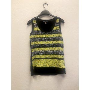 Kenneth Cole Women's Black and Green Striped Tank size XS